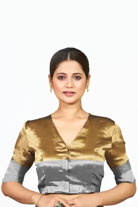 Antique Gold and Silver Tissue Silk Blouse