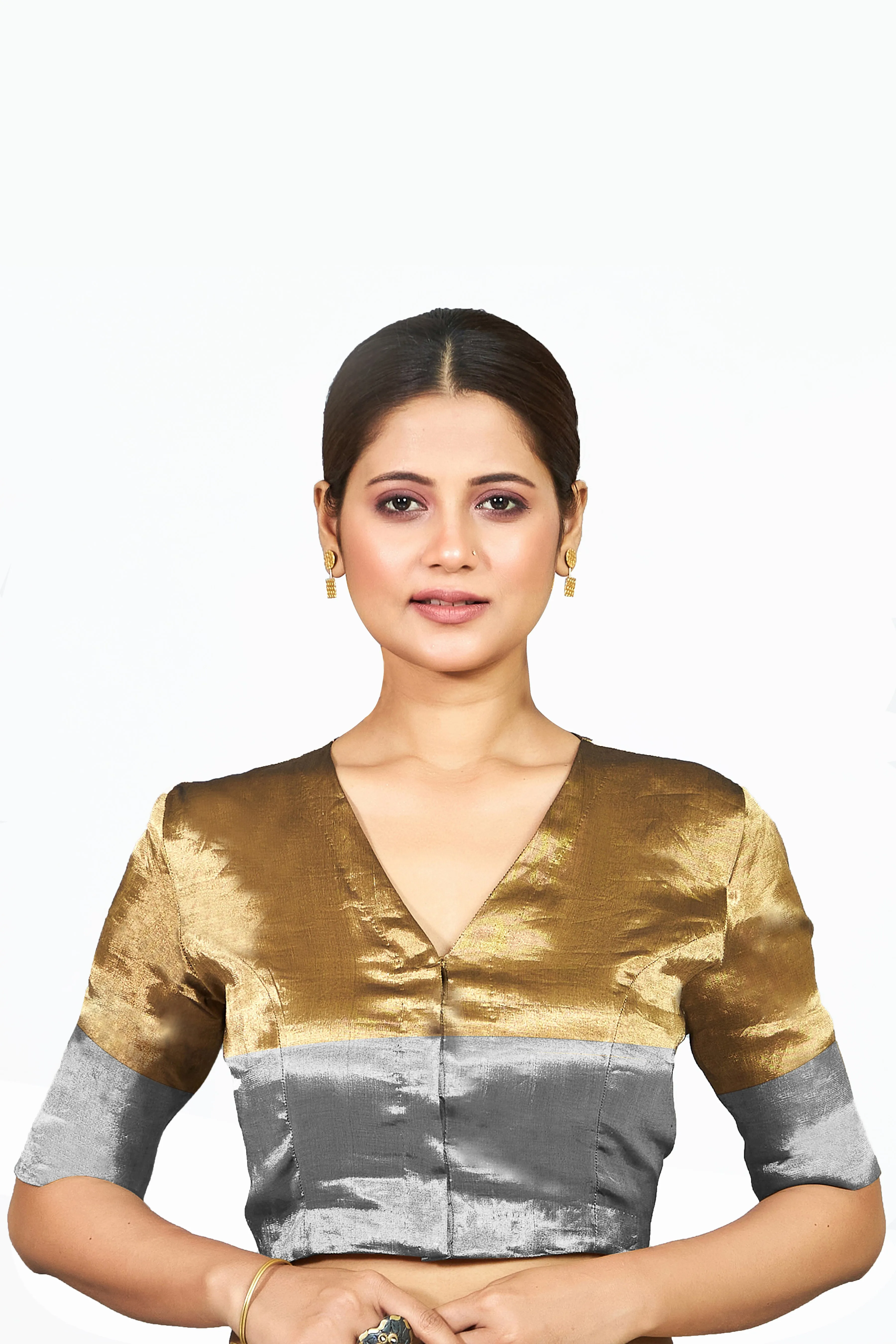 Antique Gold and Silver Tissue Silk Blouse