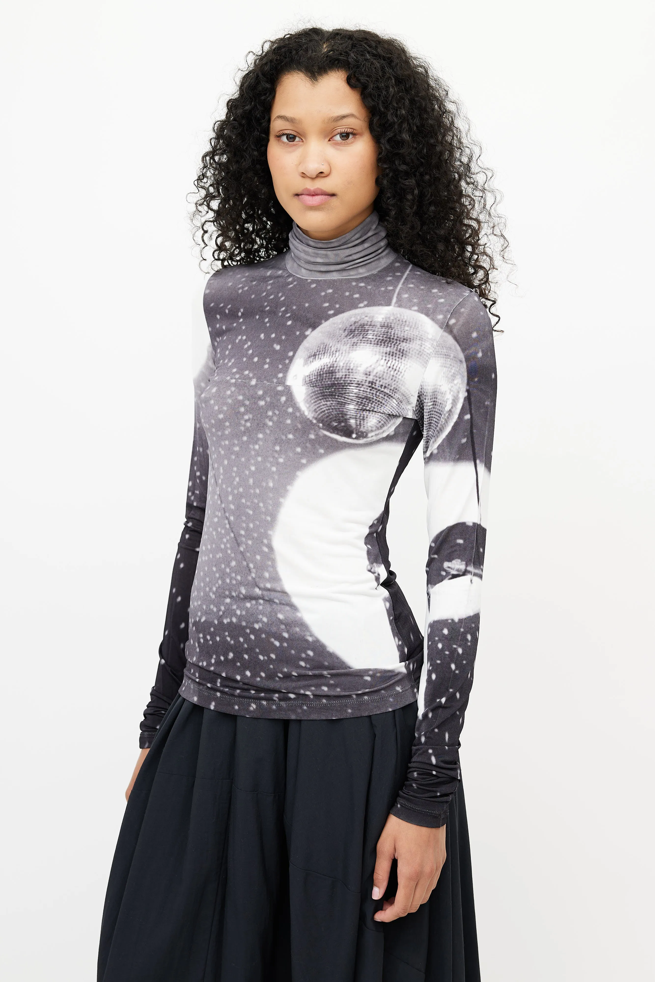 Black & White Disco Print Top