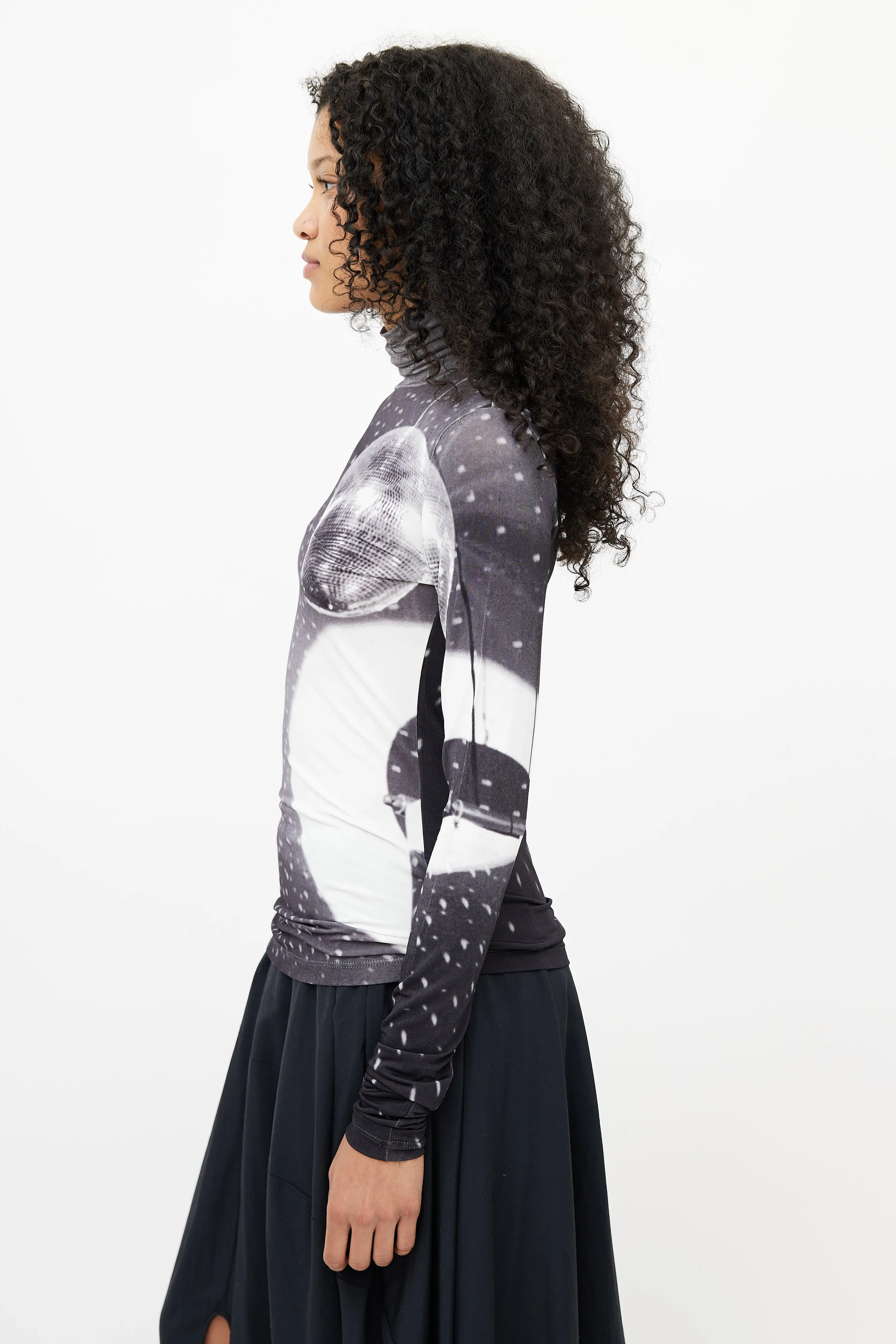 Black & White Disco Print Top