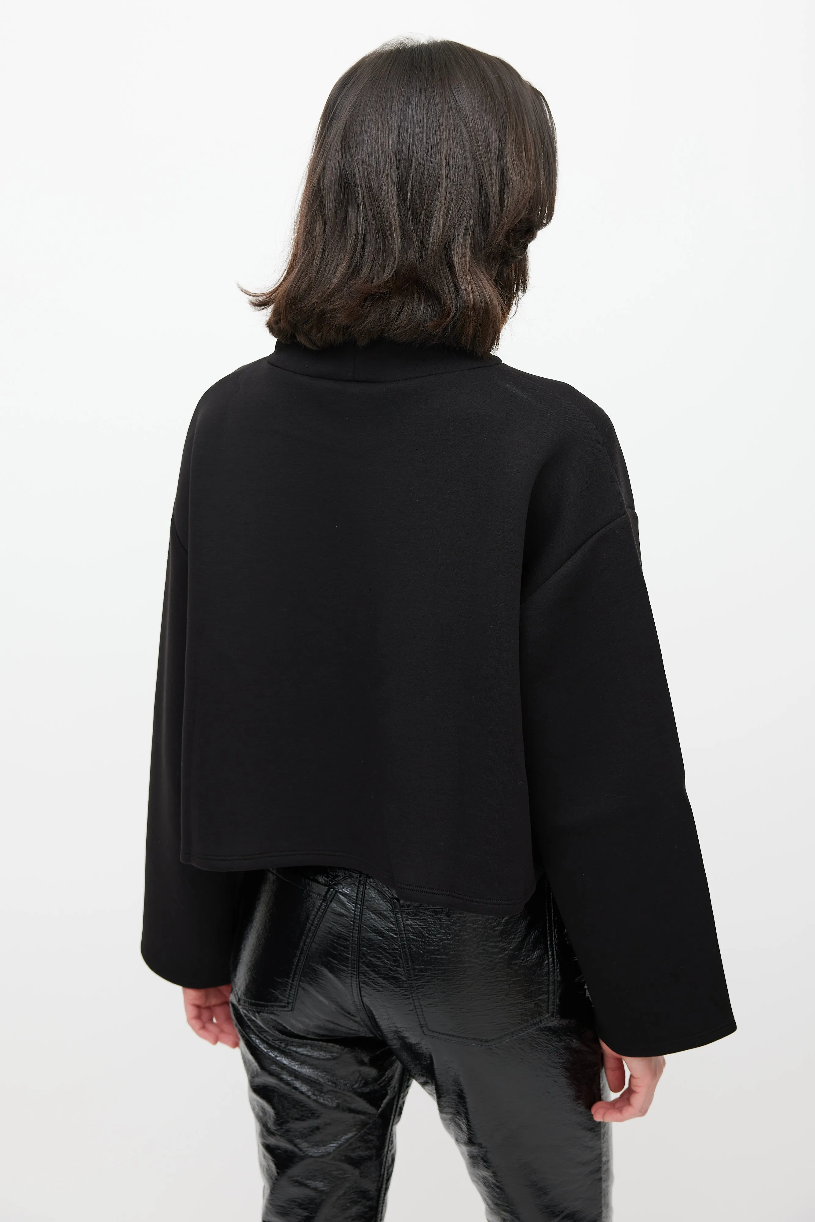 Black Neoprene Cura Turtleneck Top