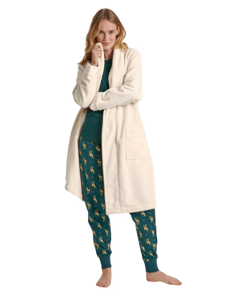 Calida Charm Cream Lounge Knee Length Bathrobe