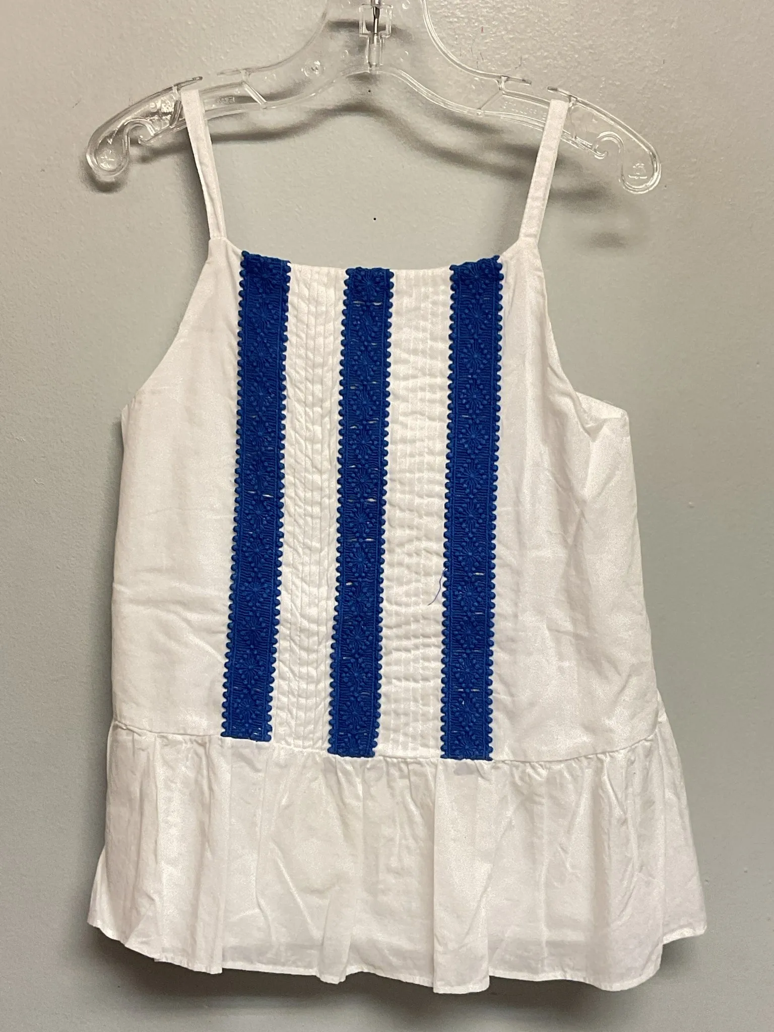 Janie and Jack Size 7 Blue & White Cotton Girls Blouses & Button Downs