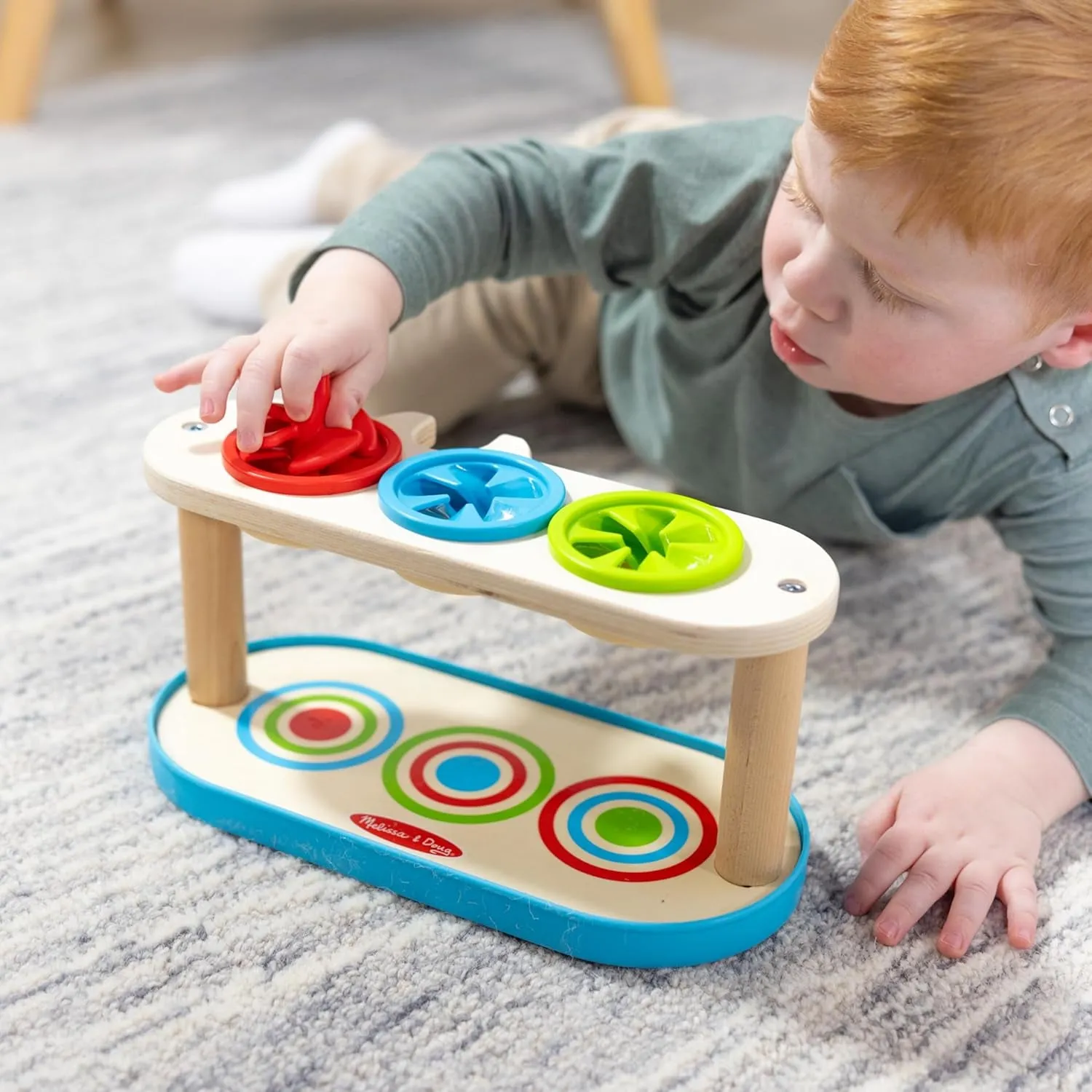 Melissa & Doug Match & Push Spinning Tops Developmental Skills Toy