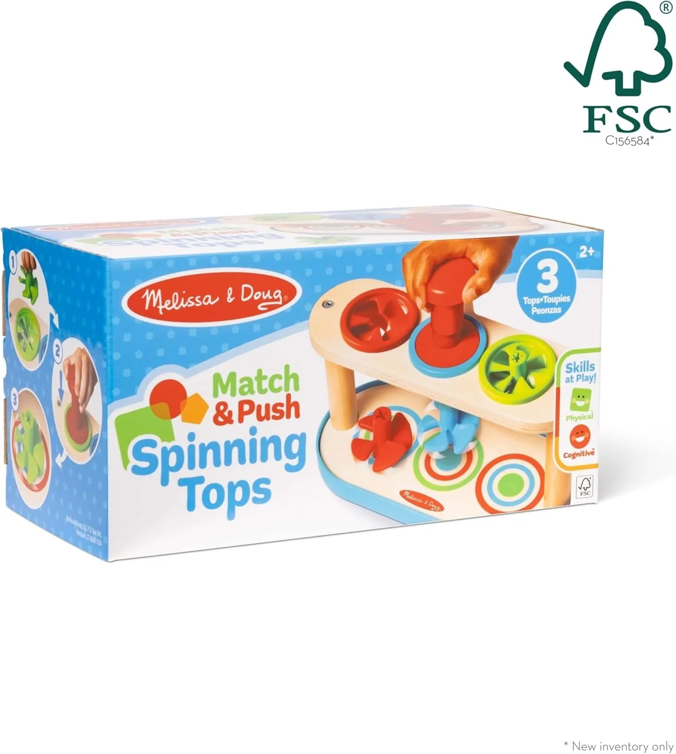 Melissa & Doug Match & Push Spinning Tops Developmental Skills Toy