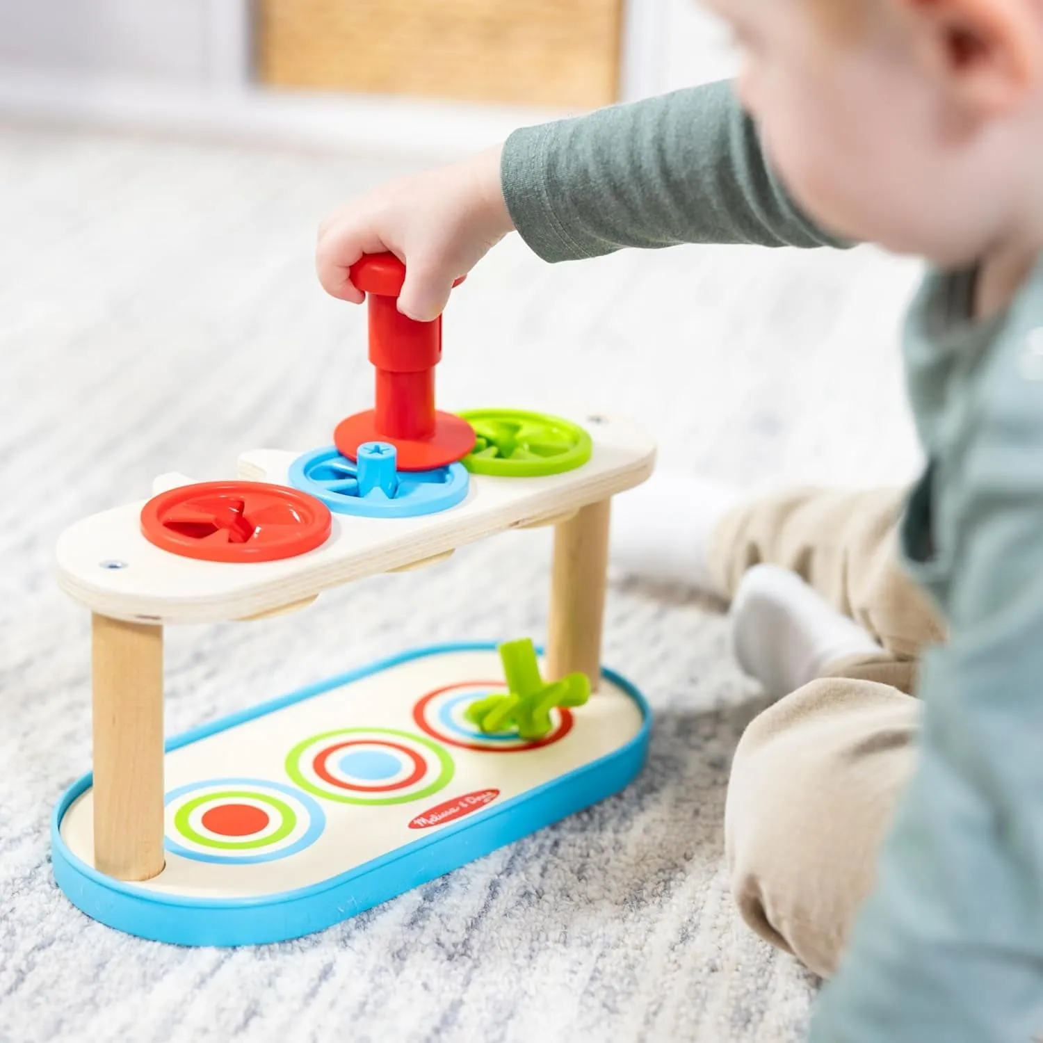 Melissa & Doug Match & Push Spinning Tops Developmental Skills Toy