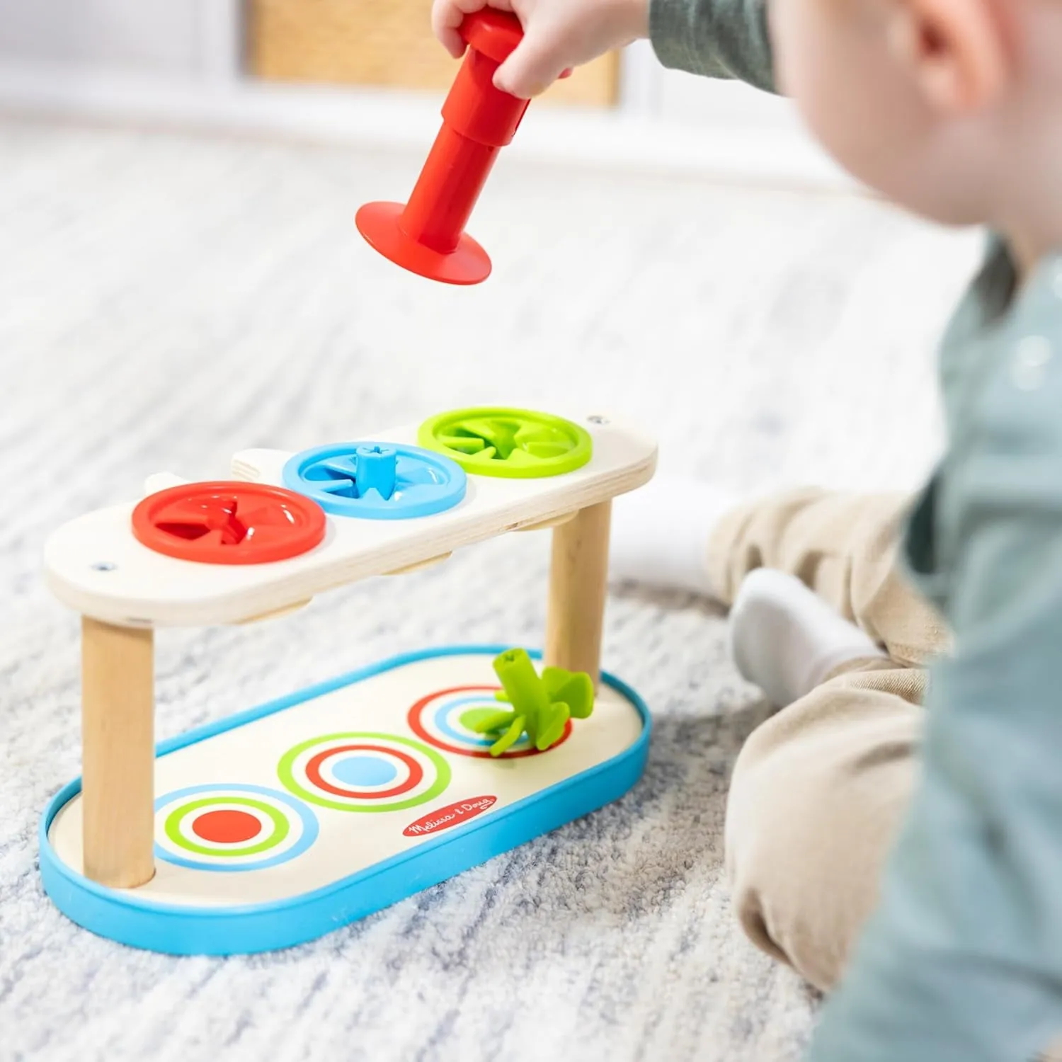 Melissa & Doug Match & Push Spinning Tops Developmental Skills Toy