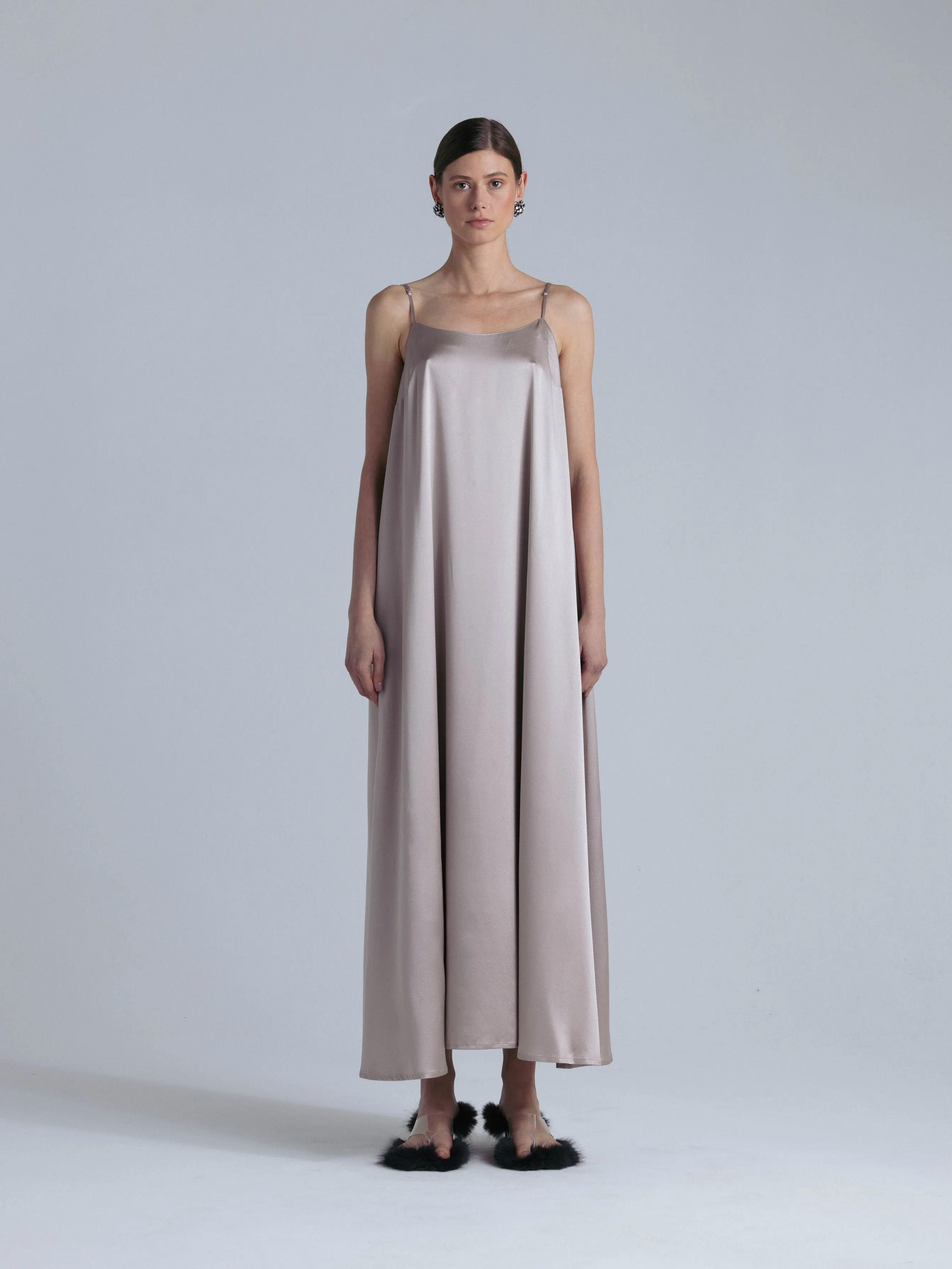 Silk Maxi Dress 'Aphrodite' in Champagne Pink