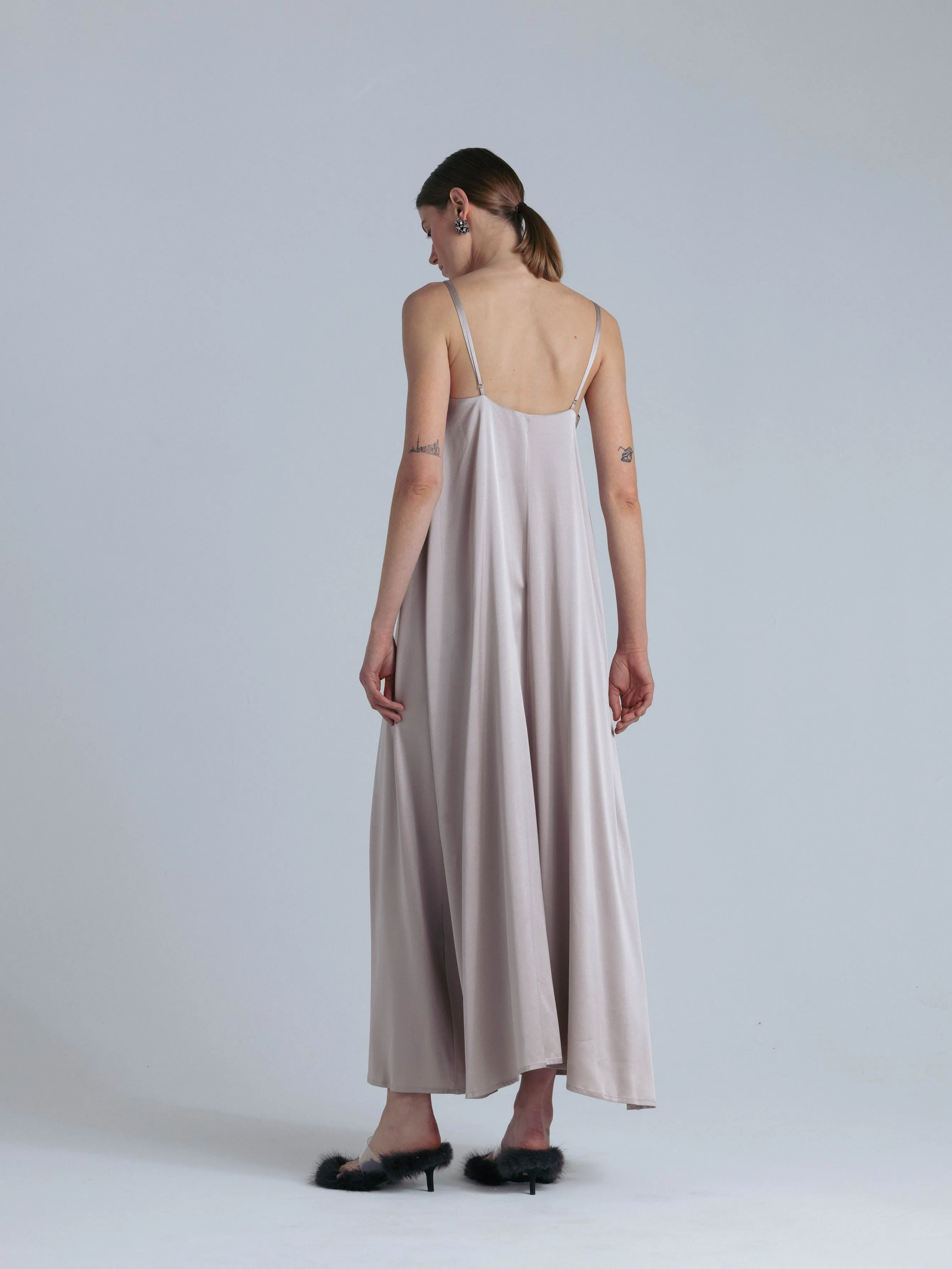 Silk Maxi Dress 'Aphrodite' in Champagne Pink