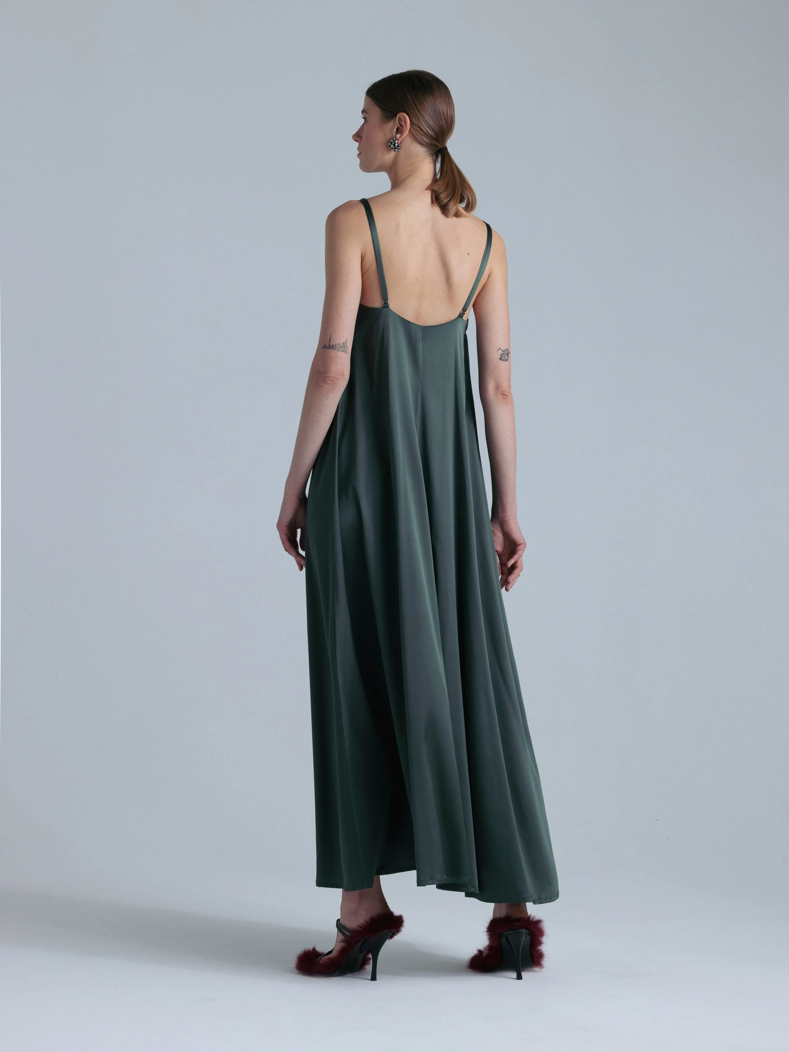 Silk Maxi Dress 'Aphrodite' in Rich Green